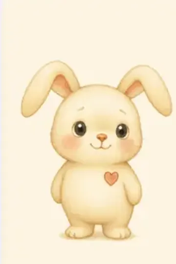 Buni the bunny with a small heart on his chest